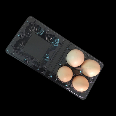 4 πλαστική φουσκάλα κουμπιών συνδετήρων κυττάρων που συσκευάζει το σαφές πλαστικό αλόγονο χαρτοκιβωτίων αυγών ελεύθερο