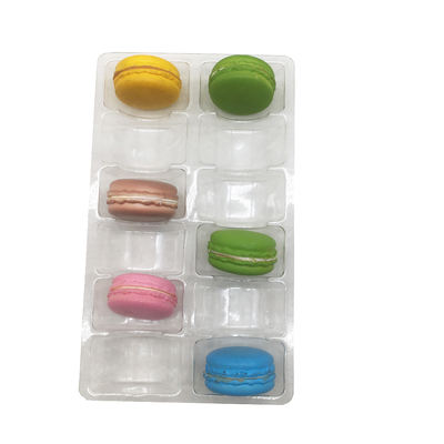 Ρύθμιση μονών κομματιών 2X6 12 πακέτων σαφής πλαστικός Macaron δίσκος ενθέτων δίσκων πλαστικός