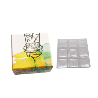 9 τμχ Εκτύπωση Kraft Paper Box Σοκολατένιο κουτί συσκευασίας δώρου με πλαστικό διαφανές εσωτερικό