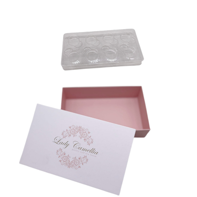 8 τμχ Sweet Paper Box Σοκολατένιο κουτί συσκευασίας δώρου με πλαστικό διαφανές εσωτερικό