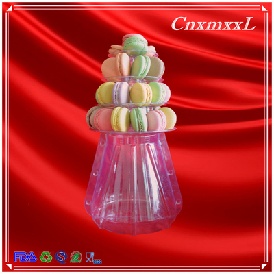 4 στρώματα διαφανές μικρότερο πλαστικό Macaron Πύργο Πάρτι Favor κουτιά