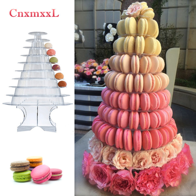 Super 10 Tier Macaron Blister Tower Stand Packaging με ακρυλικό