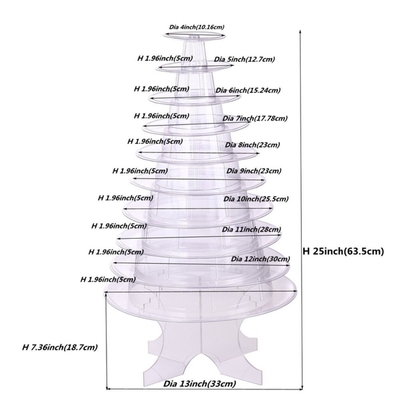 Super WOW 10 Tier Macaron Blister Tower Stand Packaging με ακρυλικό