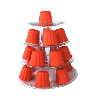 4ο επίπεδο Canele Tower Stand Case για διακόσμηση γαμήλιας τούρτας