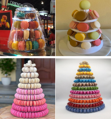 Ο Μαύρος 9 φουσκάλα πλαστικό Macaron σειρών που συσκευάζει την κατάλληλη στάση πύργων Macarons
