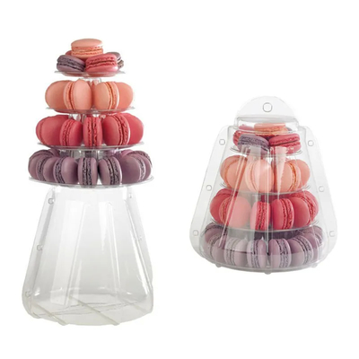 Ο Μαύρος 9 φουσκάλα πλαστικό Macaron σειρών που συσκευάζει την κατάλληλη στάση πύργων Macarons