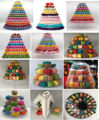 Ο Μαύρος 9 φουσκάλα πλαστικό Macaron σειρών που συσκευάζει την κατάλληλη στάση πύργων Macarons