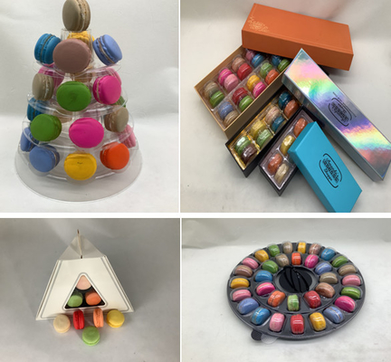 9 βαθμίδα πλαστικό τετράγωνο Macaron Tower Stand Display για γαλλική συσκευασία τροφίμων takeaway