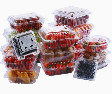 Customized Design Recyclable PET Fruit Packaging Box with Heat Sealing for Transparent Fruit Storage