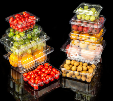 Fruit packaging plastic boxes, disposable food vacuum-sealed transparent fruit cutting packaging for takeout, box for street vending, special for stalls