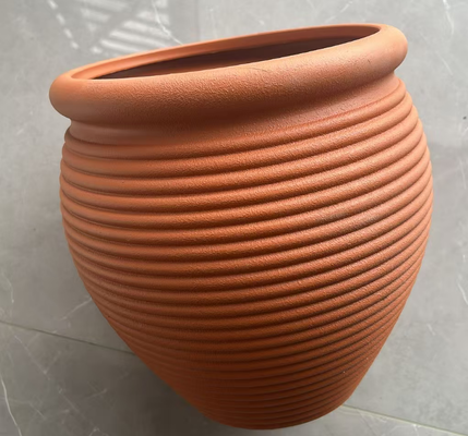 PE Coated Plastic Flower Pot with Multiple Sizes and Embossing Design for Indoor and Outdoor Use